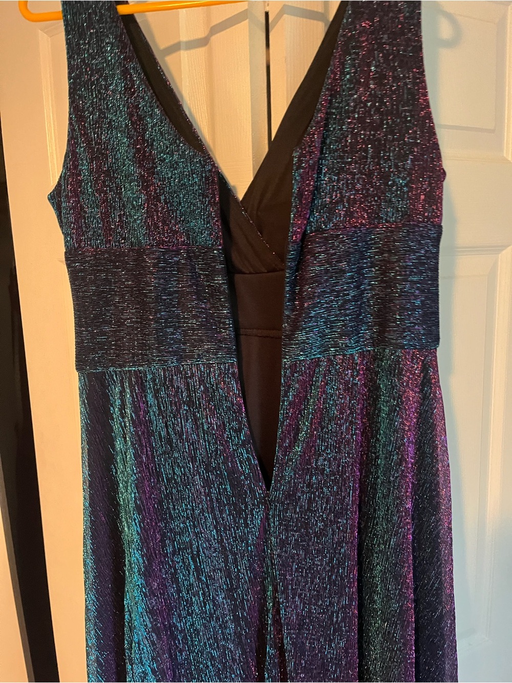 R&M Richards shimmering mermaid metallic purple blue evening gown size 12 - Picture 7 of 14